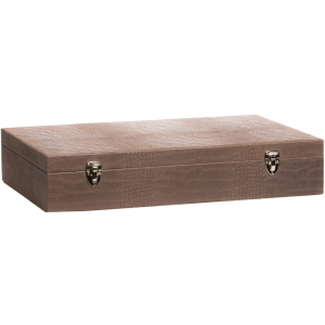 Exclusive Alligator roulette set made of leather, brown